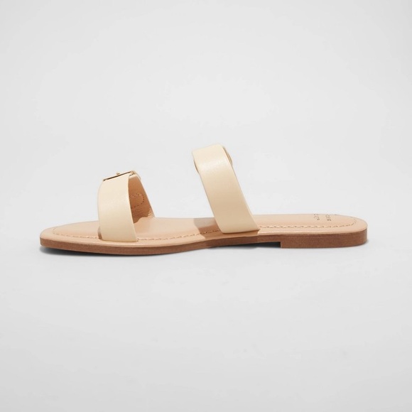A New Day Penny Buckle Slides Sandal in Cream - Picture 3 of 8